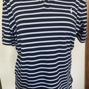 Ralph Lauren Blue and White Striped Polo